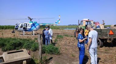 Defensa Civil y Salud Comunitaria realizaron un sobrevuelo y asistencia en localidades rurales del distrito