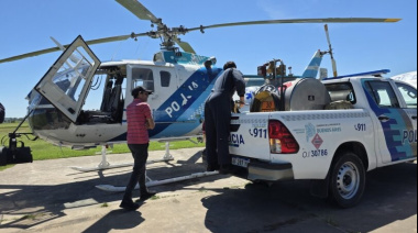 Se reforzó el operativo de emergencia con la llegada de un helicóptero de Defensa Civil