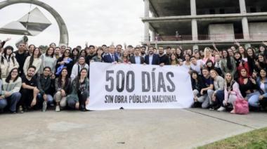 Kicillof conmemoró los 500 días sin obra pública nacional