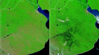 La foto satelital que muestra el antes y el después de las inundaciones en la Provincia de Buenos Aires