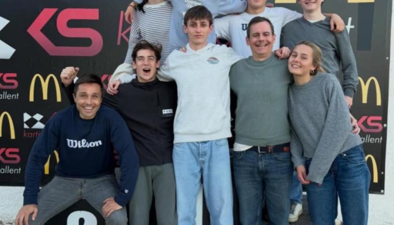 Colapinto y Belasteguín se divirtieron en los kartings de Barcelona