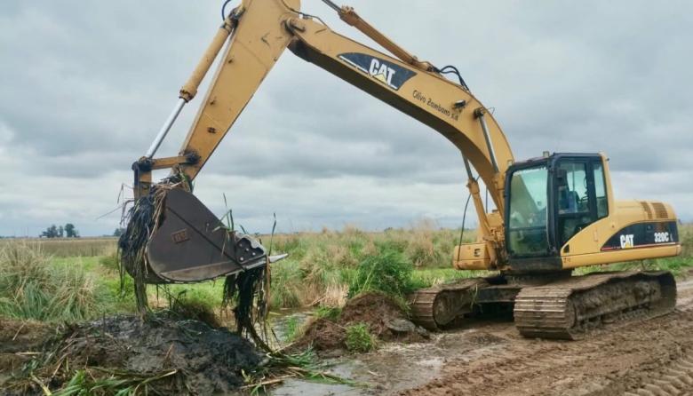 Tras las lluvias, se reforzaron los trabajos de desagote en Facundo Quiroga