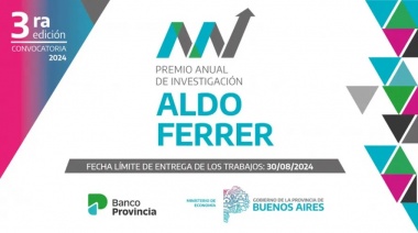 Abren la convocatoria al Premio de Investigación Aldo Ferrer del Banco Provincia: cómo participar
