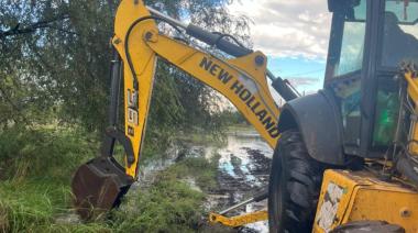 Continúan los trabajos de desagote tras las intensas lluvias en Nueve de Julio