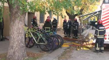 Principio de incendio y evacuación de alumnos en el Colegio San José