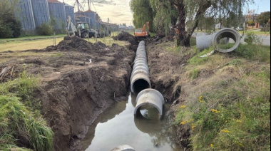 Avanza importante obra de desagües pluviales