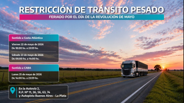 Restricción de tránsito pesado por el Día de la Revolución de Mayo
