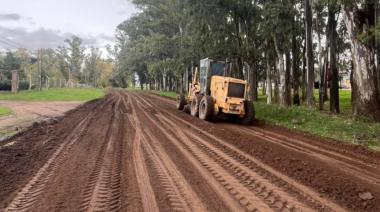 Avanzan los trabajos de reconstrucción de la colectora de la Ruta 5