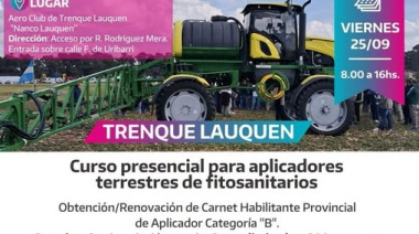 Curso anual y obligatorio para Operarios y Aplicadores Terrestres de Fitosanitarios
