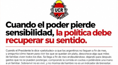 Duro comunicado de la UCR de la Cuarta Sección contra Milei