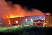 Devastador incendio en un galpón del ex-ferrocarril Sarmiento en Facundo Quiroga