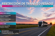 Restricción de tránsito pesado por el Día de la Revolución de Mayo